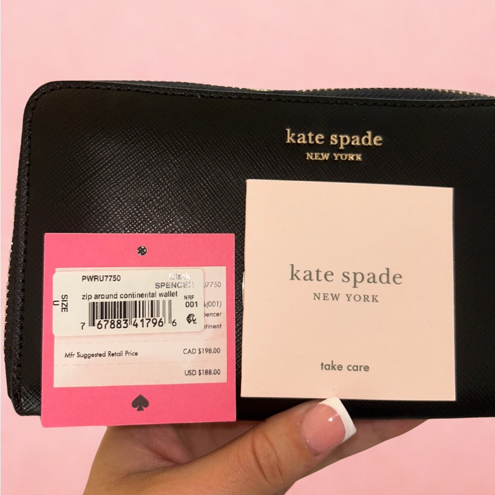 NWT Kate Spade New York | Black Zip-Around Wallet - Picture 2 of 14